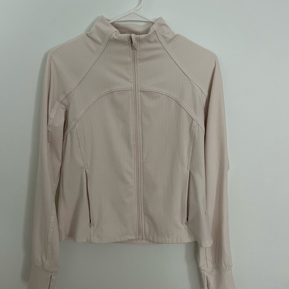 Cream Athletic Zip-Up